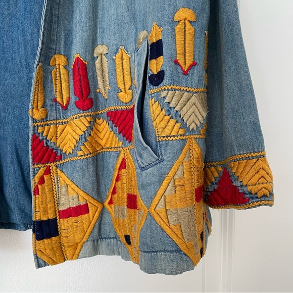 Free People Peruvian Swing Jacket in Indigo - Picture 5 of 7